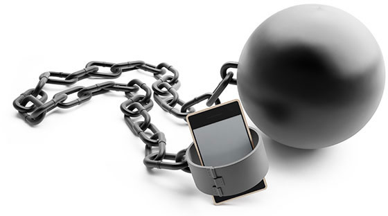 Phone will ball and chain