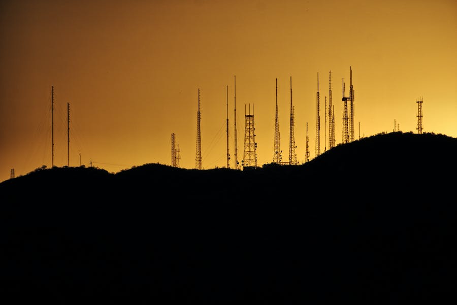 Masts on a hill